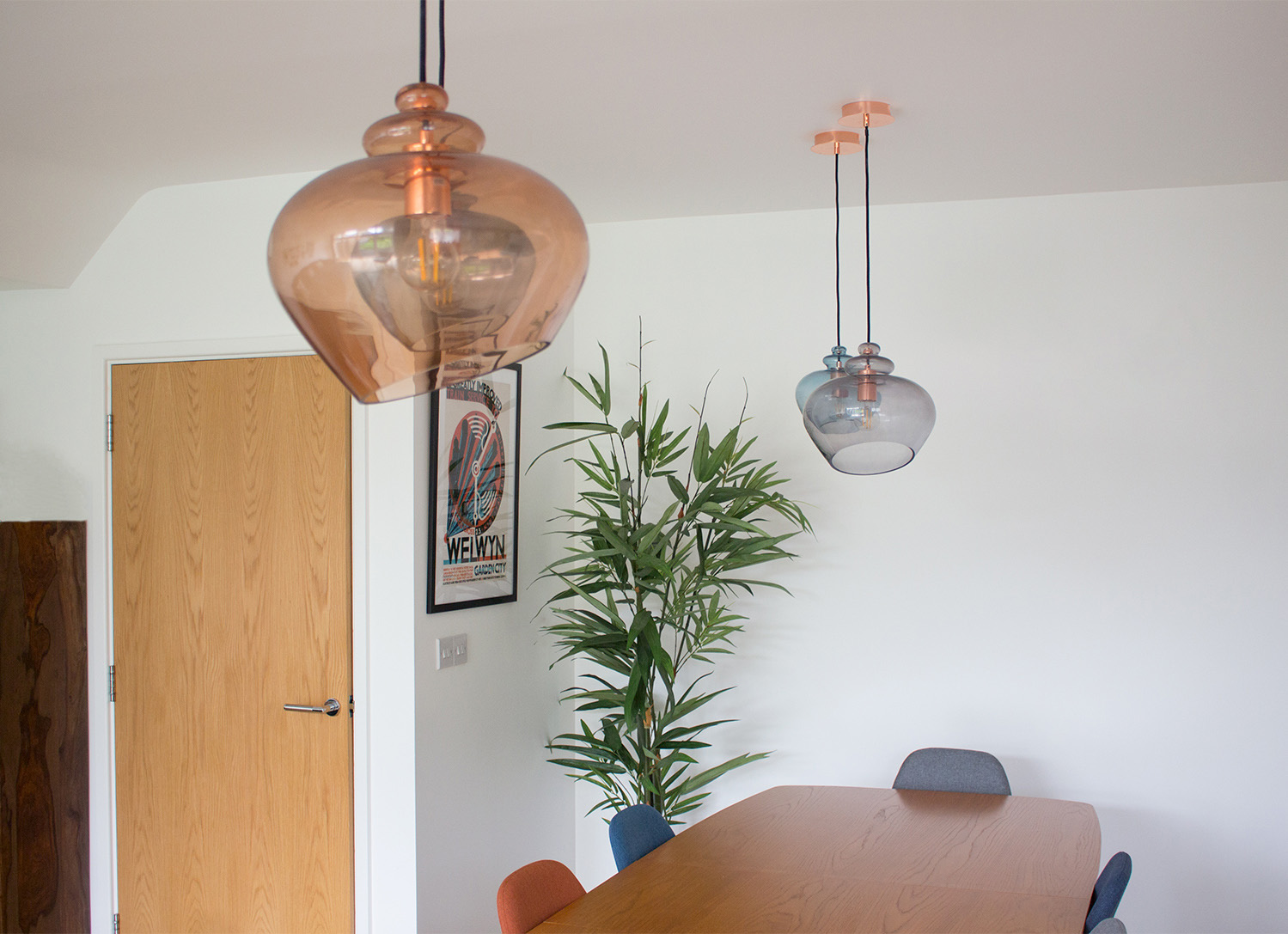 A photo of the client's newly designed living/dining area.