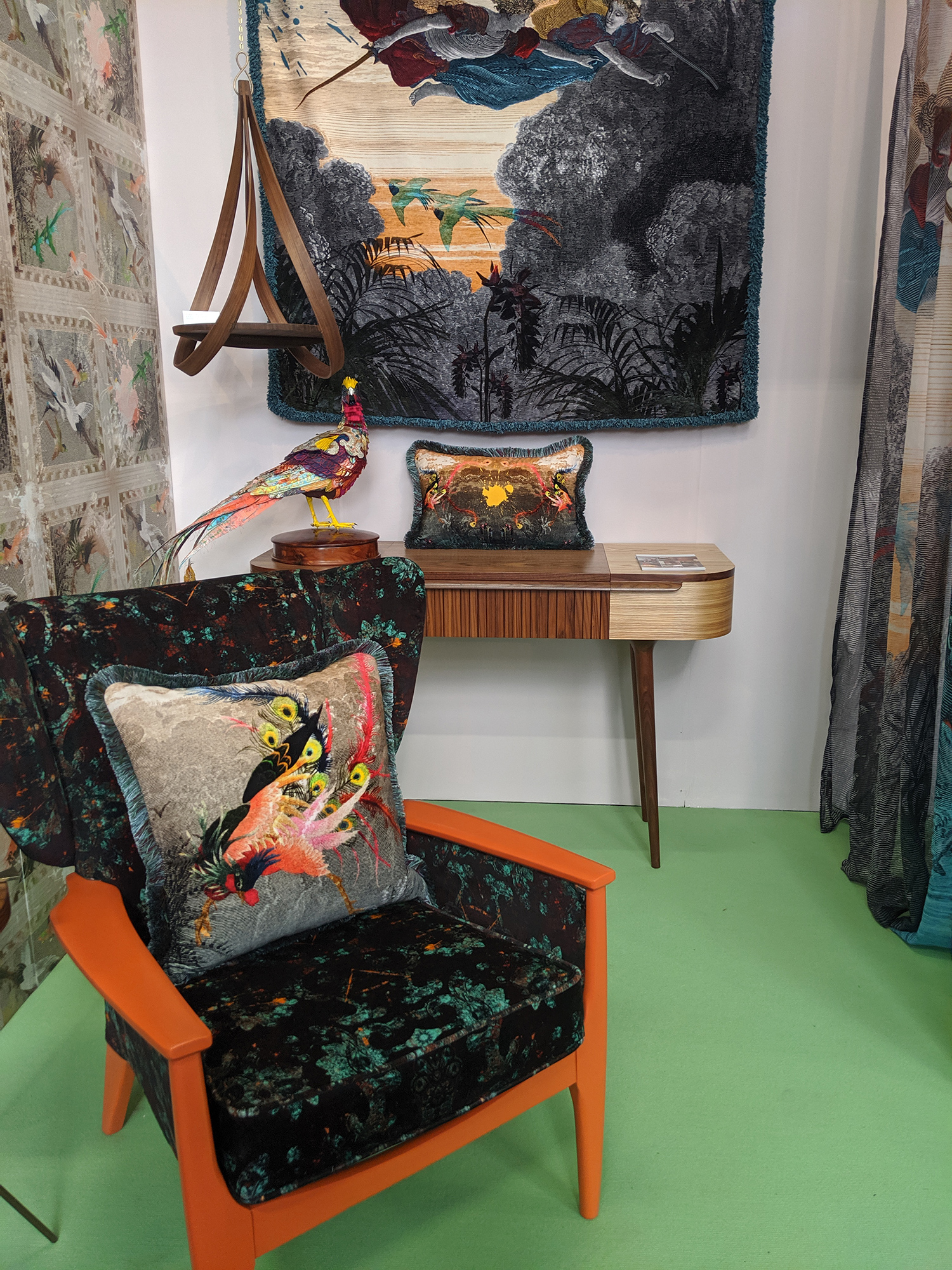 A photo of a bright orange chair at the Black Pop UK stand.