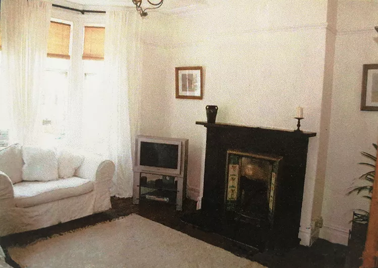 A photo from the estate agent's brochure of the living room.