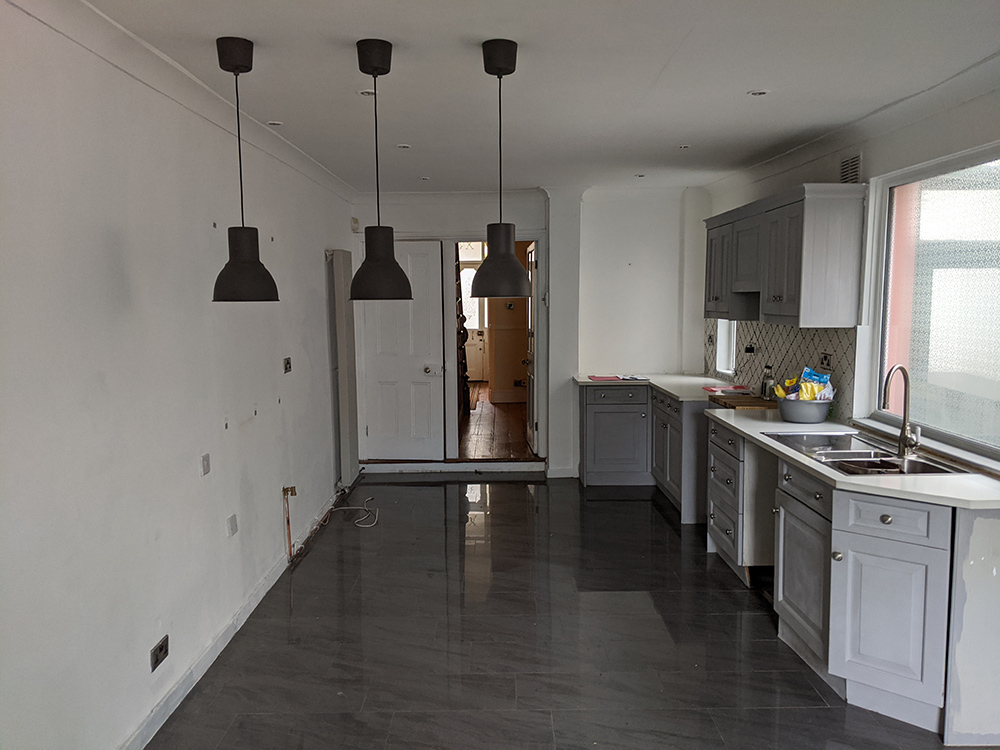 A photo of the kitchen before we started work.