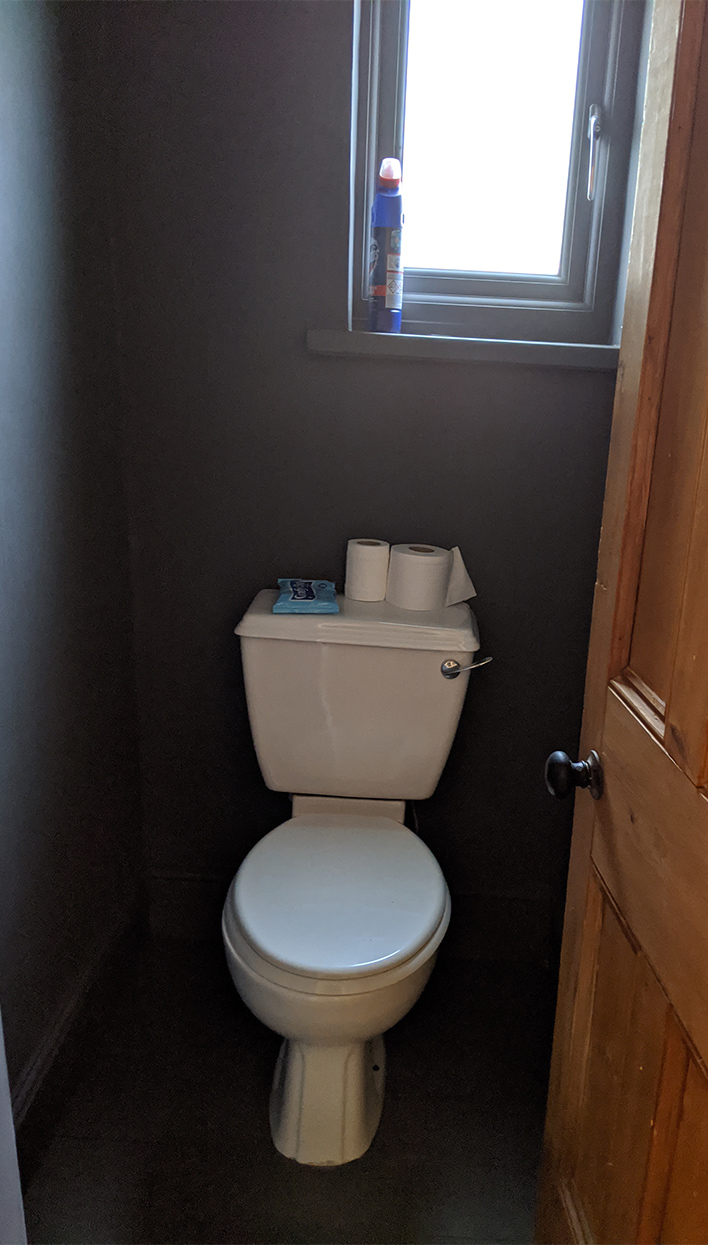 A photo of the WC before we decorated it.