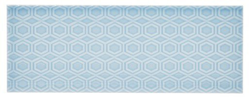 a photo of the tile which is powder blue with a geometric pattern