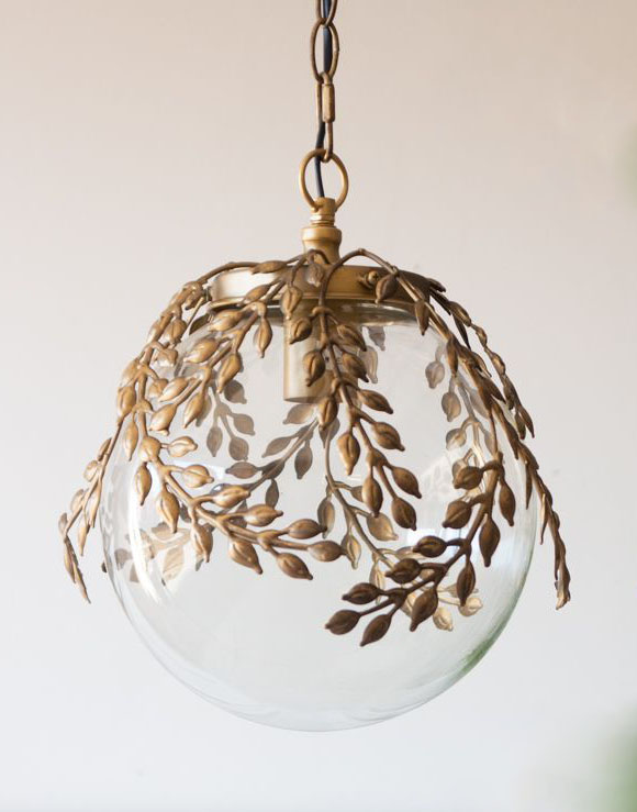 A photo of the second brass pendant light.