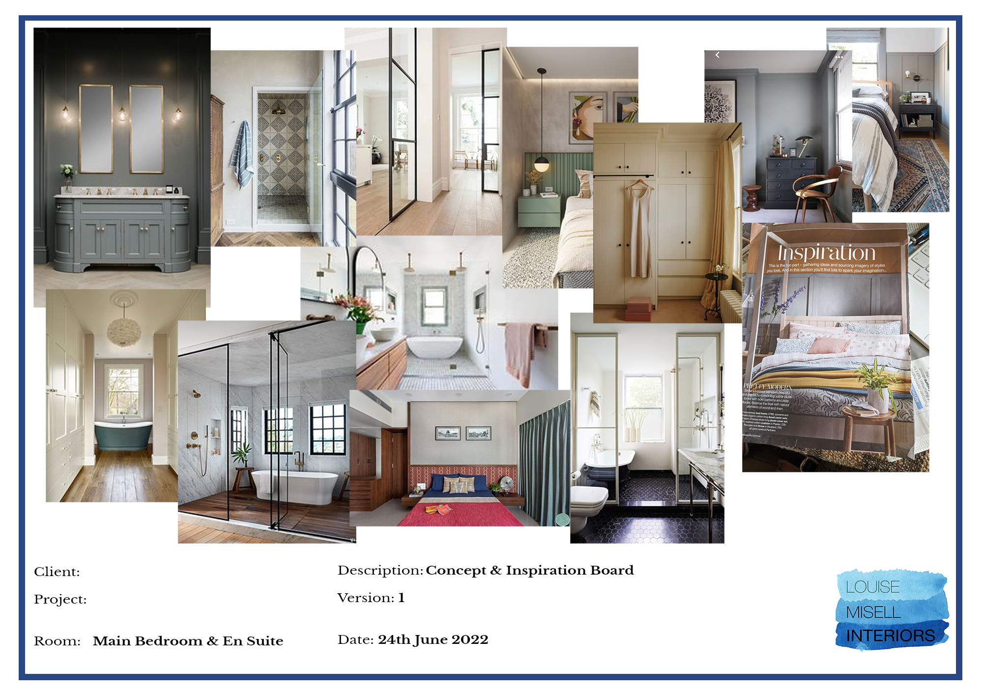 An image showing the design concept board for the client mentioned above.
