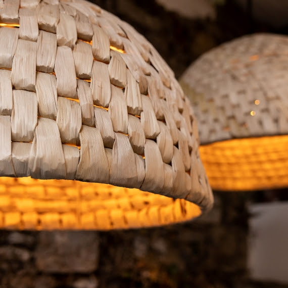 A photo of the new rattan pendants from Mullan Lighting.