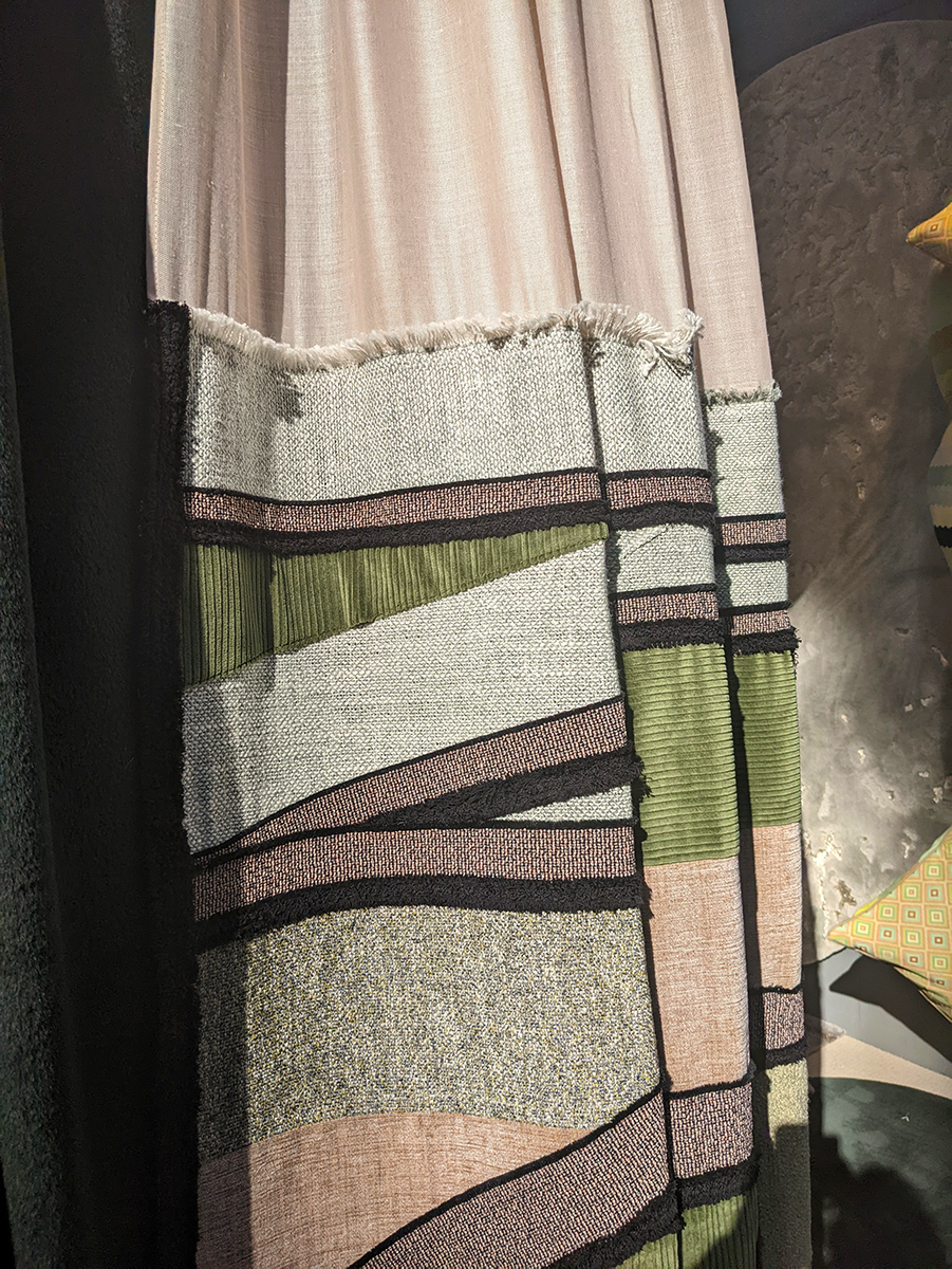 A pink and green curtain from the Pierre Gonalons collection with Pinton.