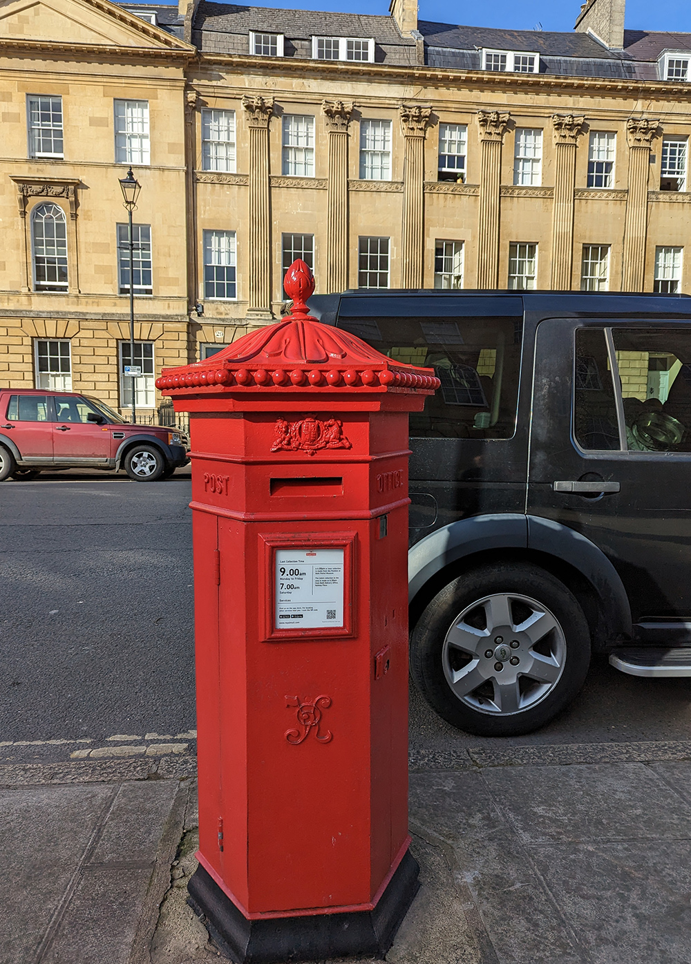 A photo of a Victorian post box in Bath.