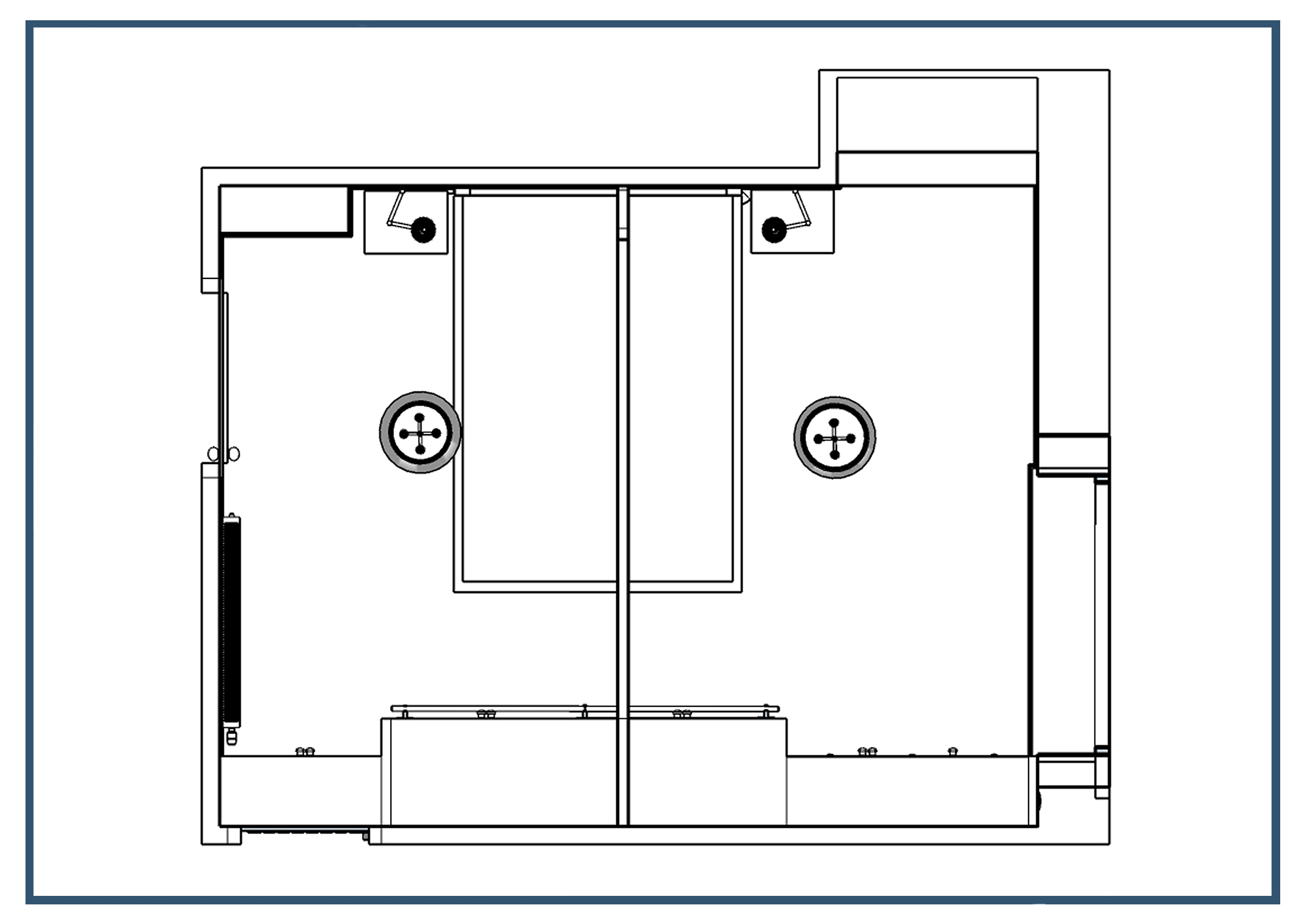 A floor layout for a bedroom
