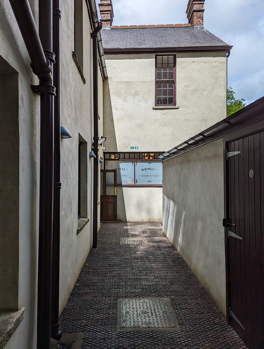 a photo showing toilets located outside a pub 