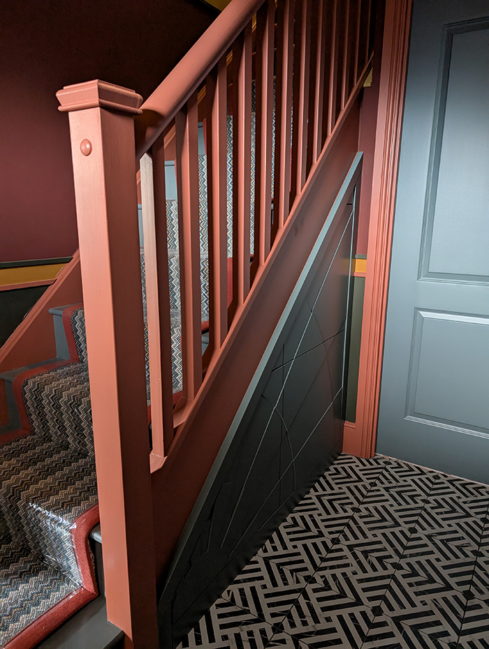 A understairs cupboard with a 1930's sunbeam design 