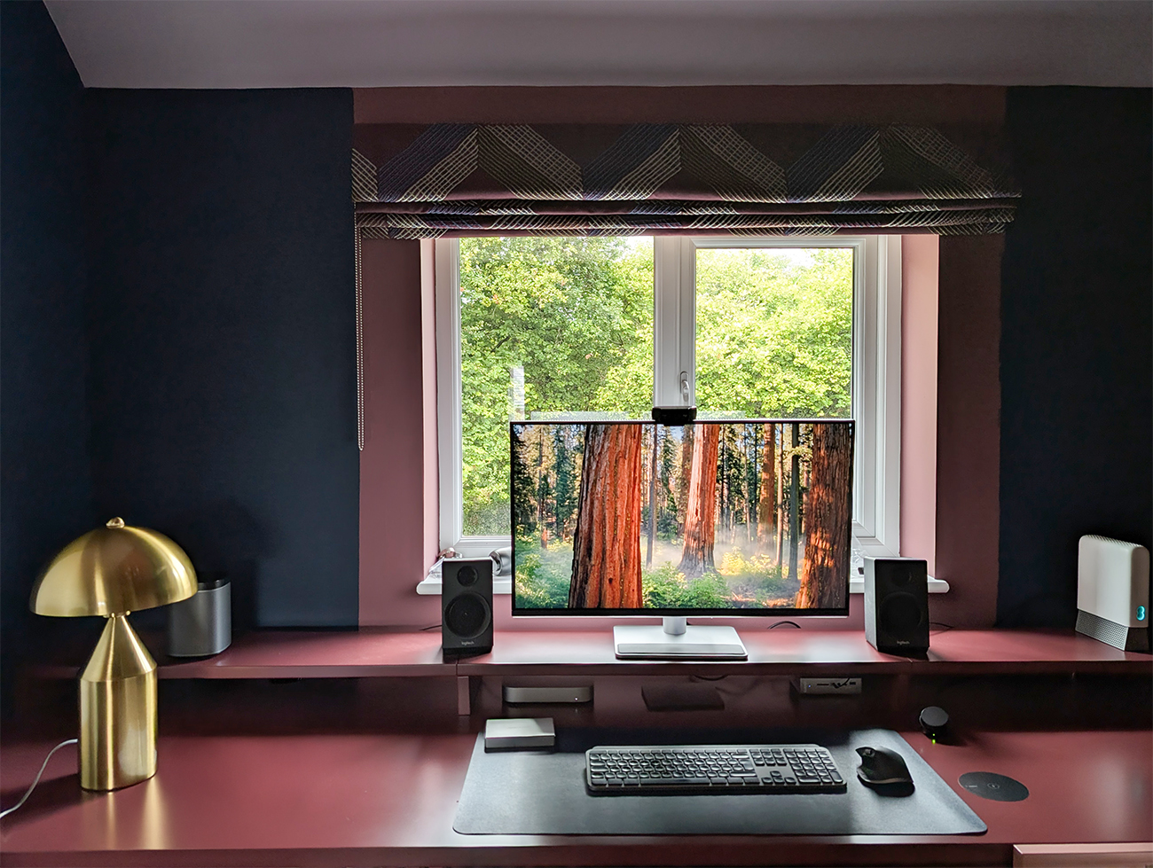 A new build office with built in desk