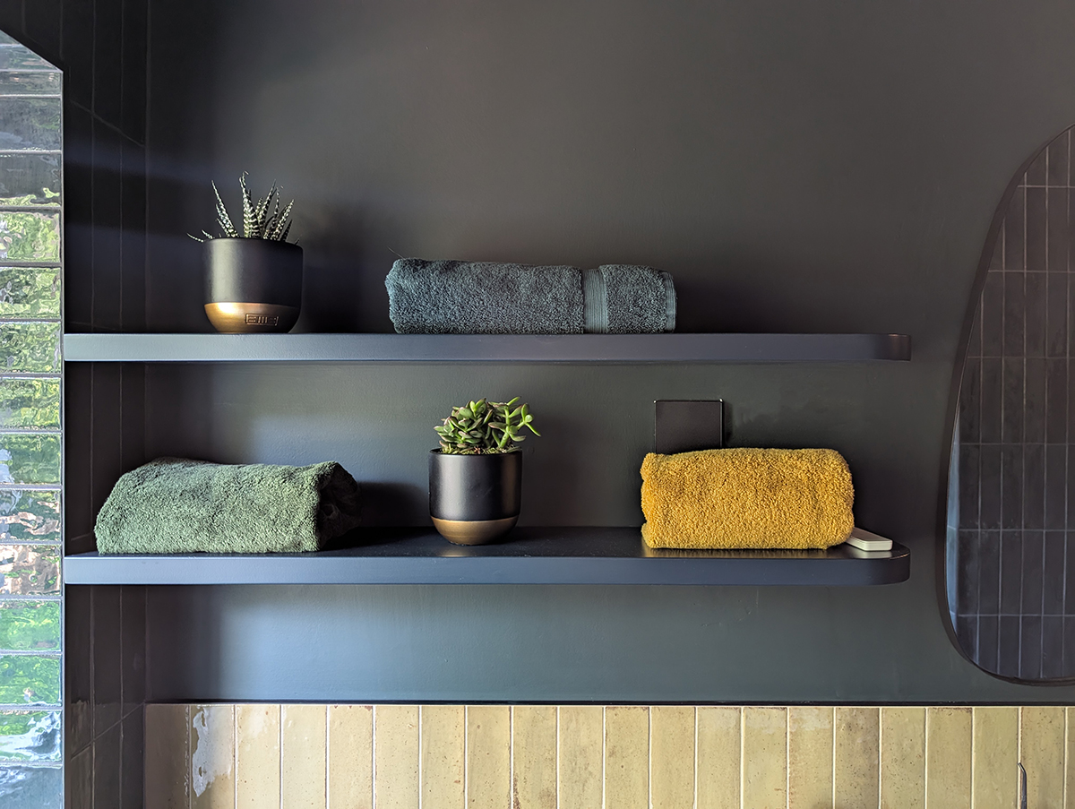 A new build bathroom with storage