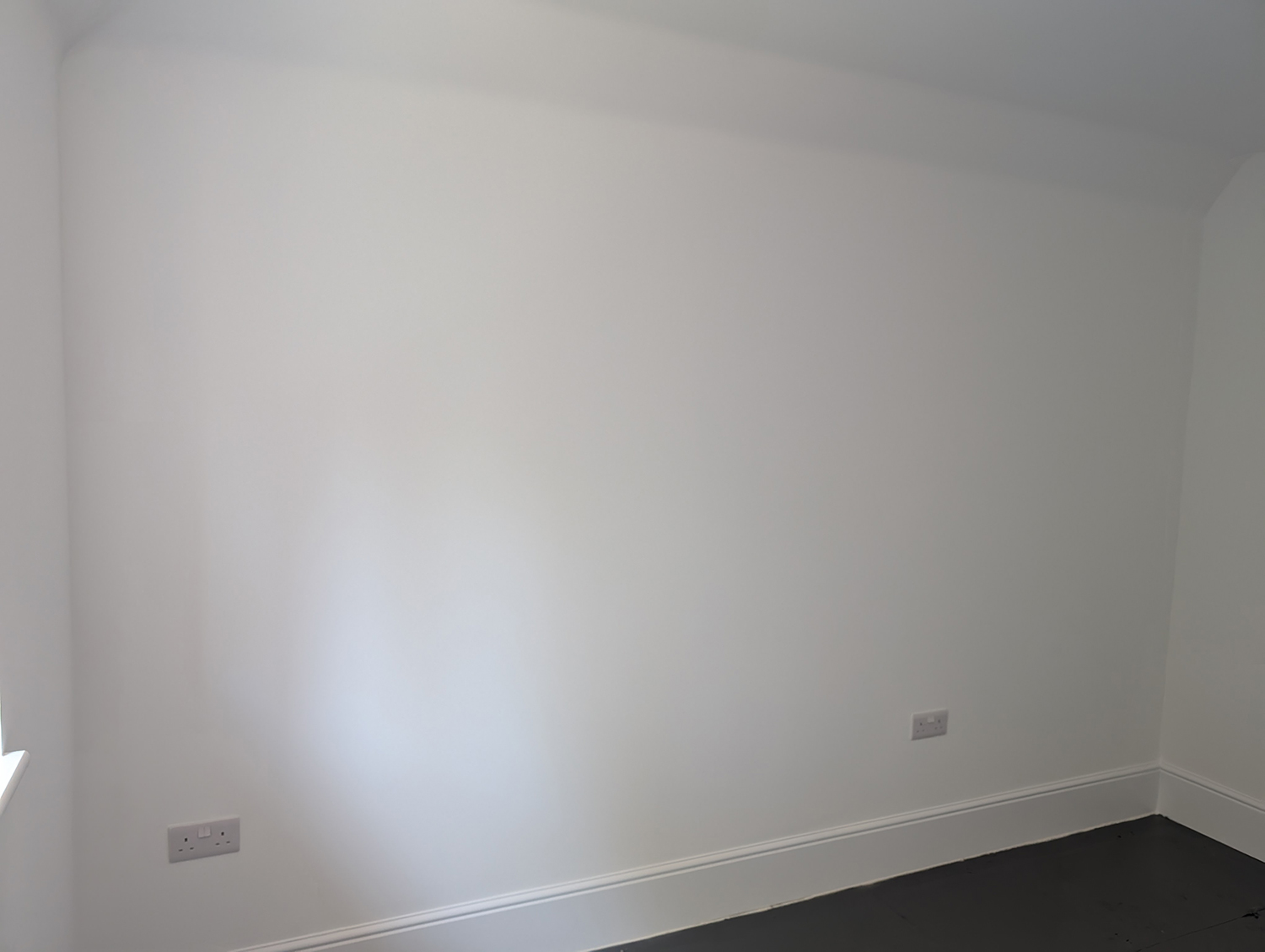 A new build home office with white walls