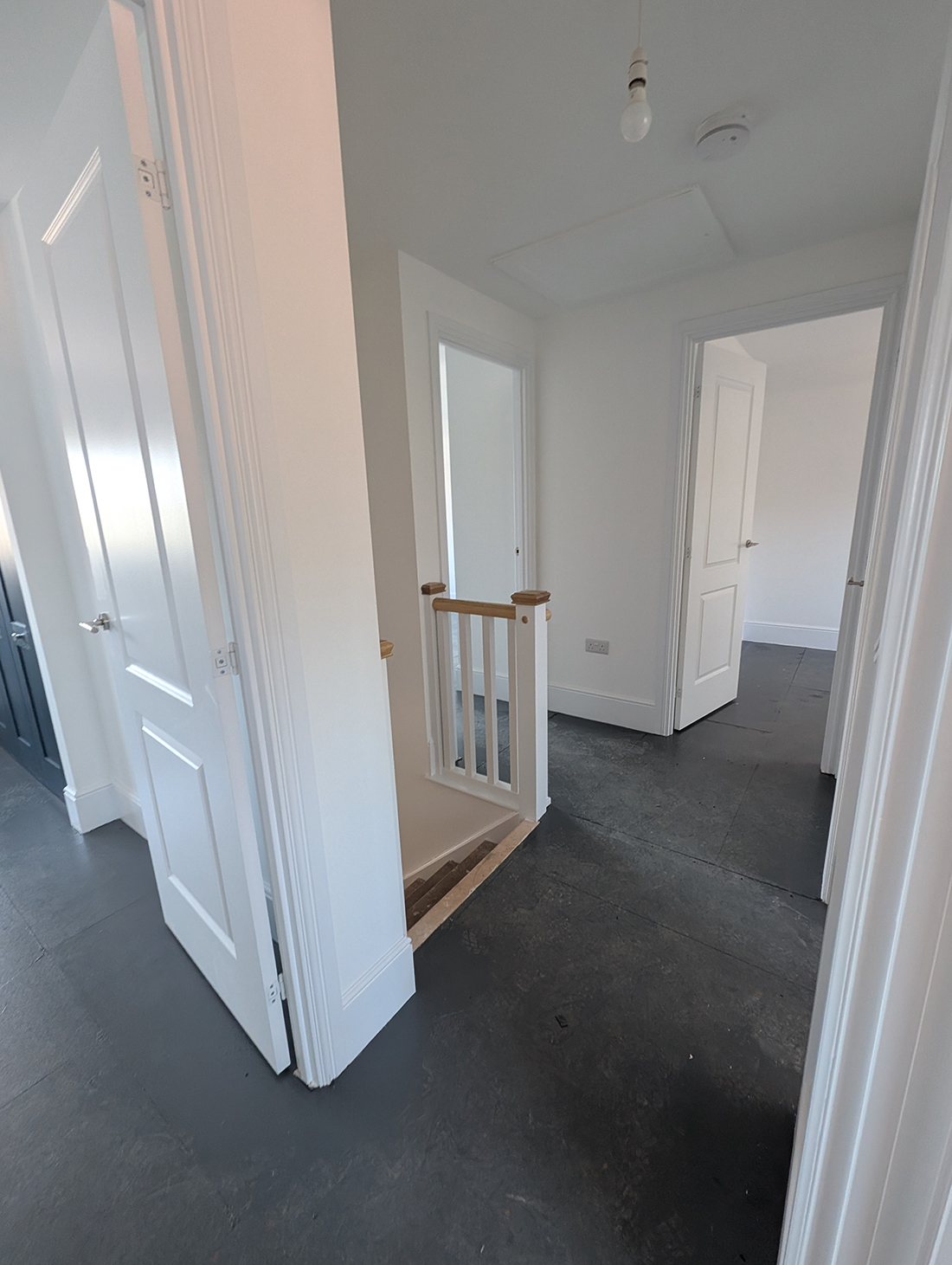 A new build home with white walls