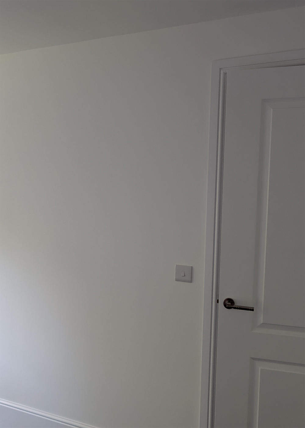 A new build home office with white a door