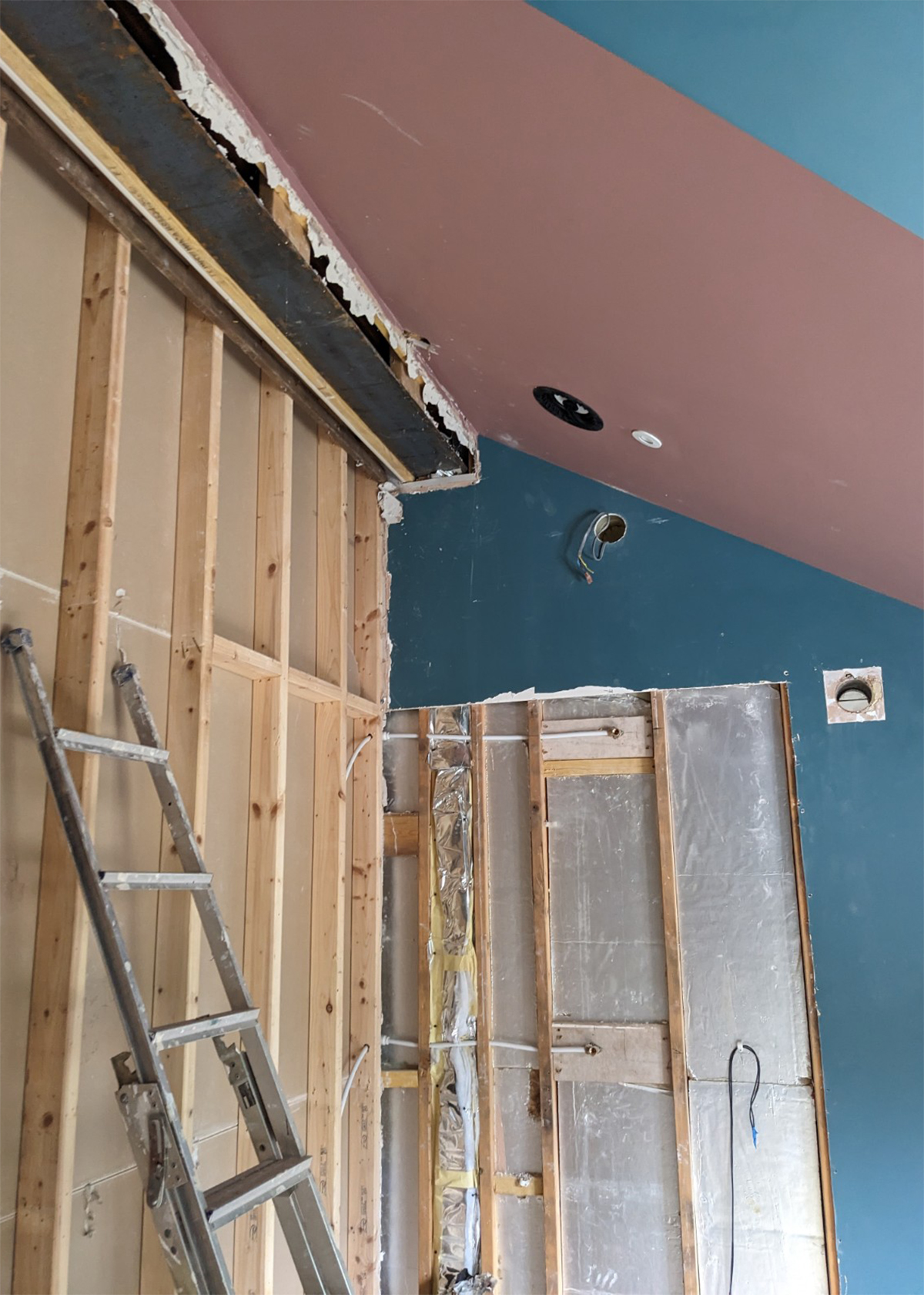 A photo of a bathroom reneovation rip out 