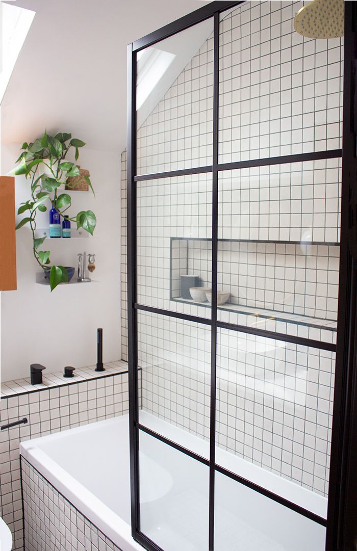 A view of the shower screen looking through to the new bathroom.