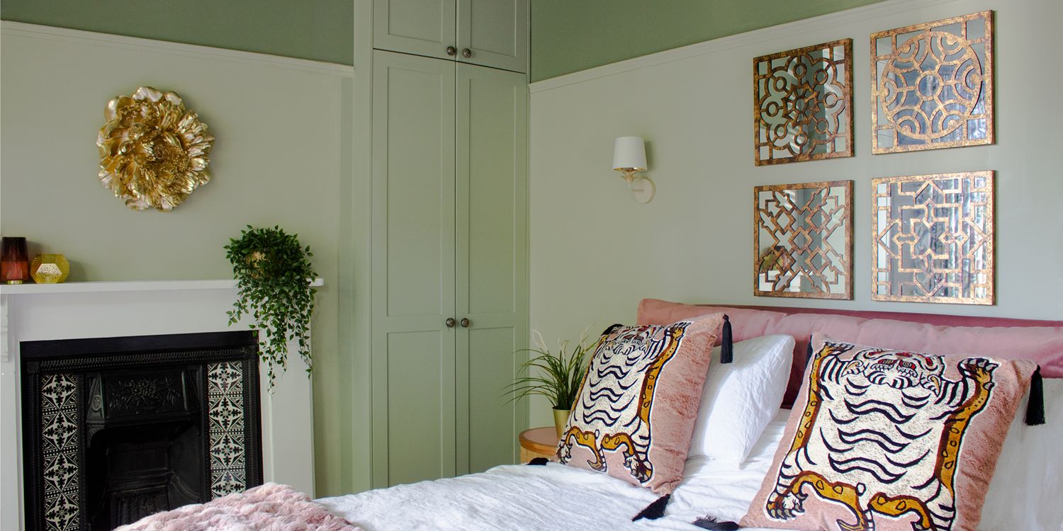 A photo of the main bedroom showing the bed